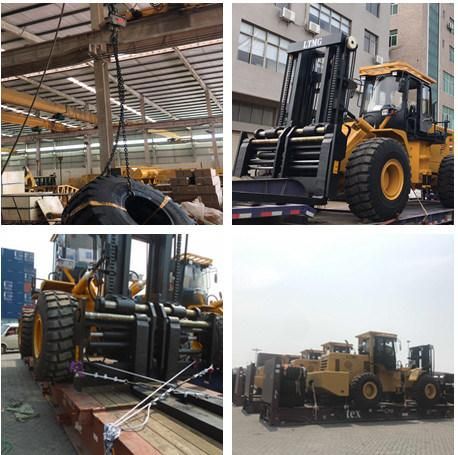 Ltmg 10ton 15ton Big Articulating Rough Terrain Forklift with Double Front Tyres AC Cab