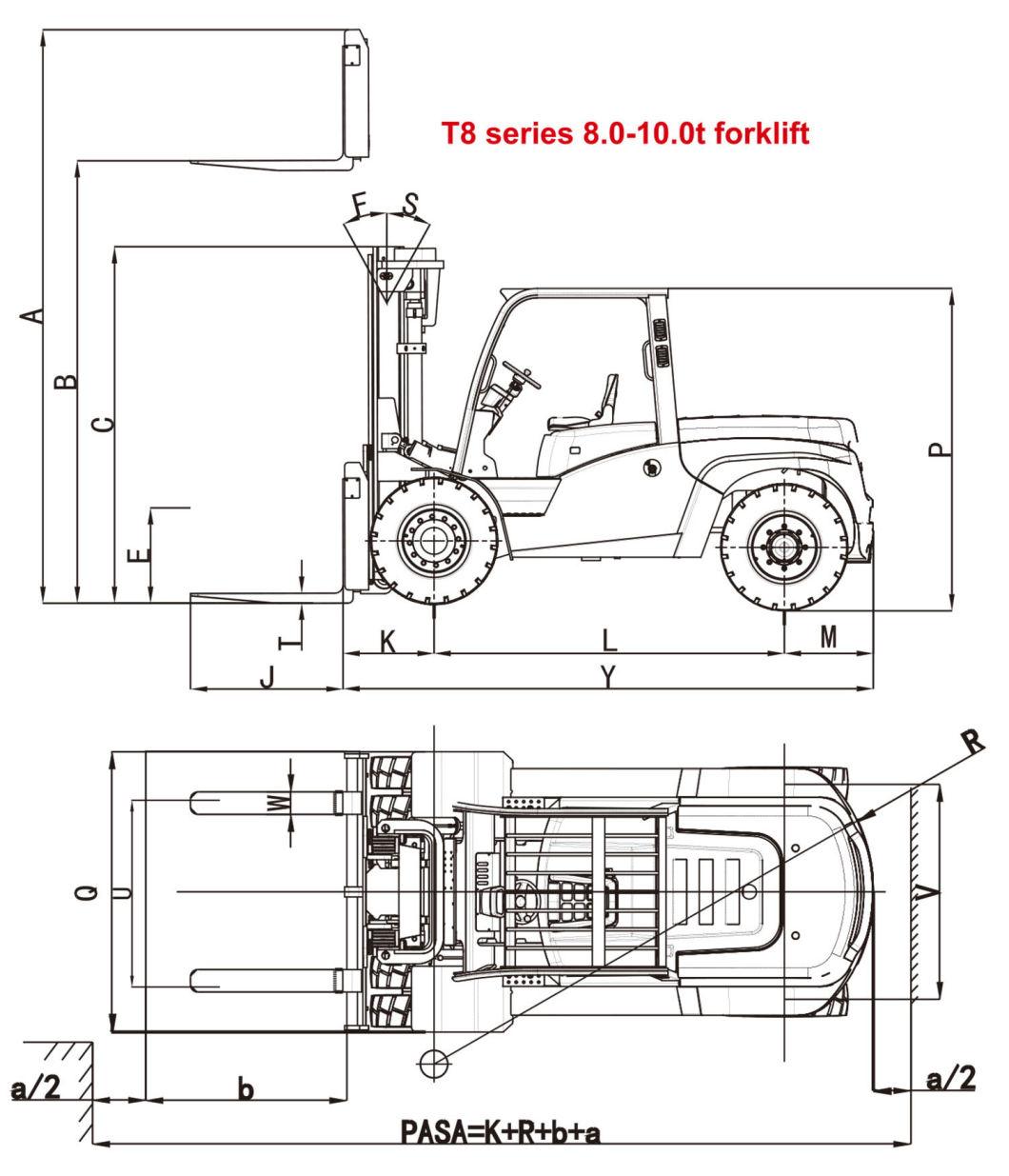 10 Tons Forklift Cpcd100 with Factory Price for Sale