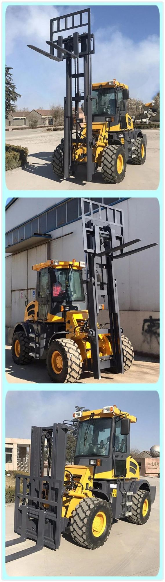 High Quality 3ton Terrain Forklift with Xinchai A498BT1 36.8kw EURO III/TIER III Engine