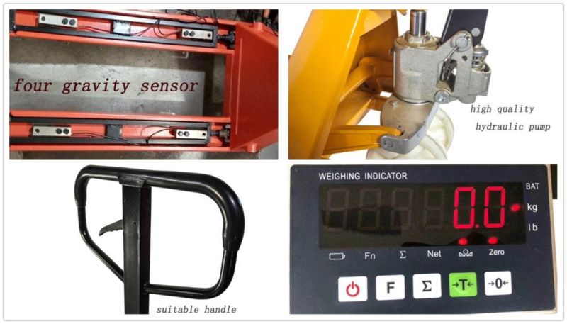 3ton Material Handling Warehouse Precision Electronic Weighing with Manual Scale Pallet Lifter