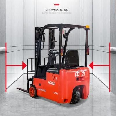 1500kg 1.5ton Three Wheel Powerful Battery Operated Electric Forklift Truck with AC Motor