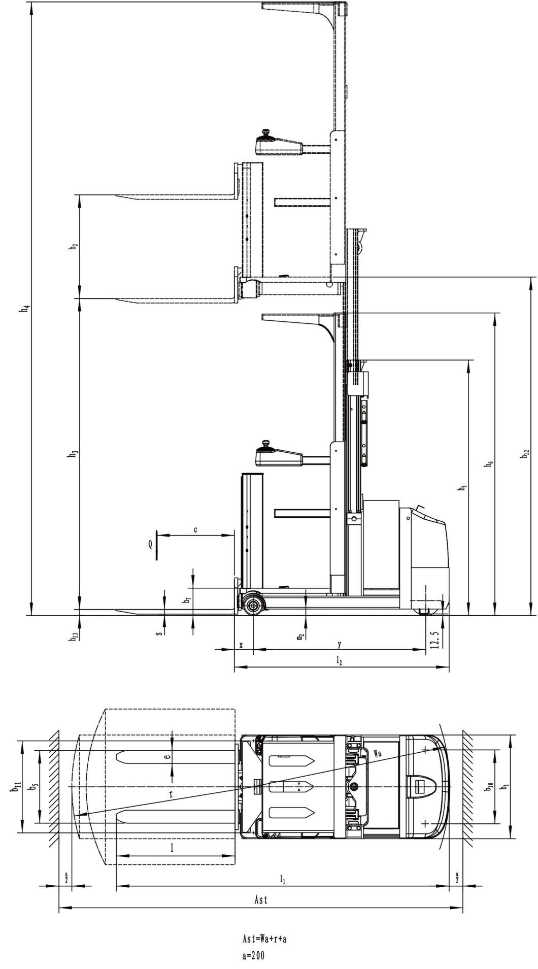 Medium Level Order Picking Truck High Lifting Electric Order Picker