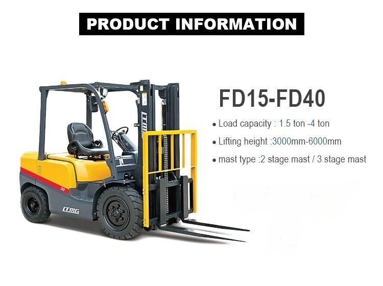 Ltmg Counterbalance Diesel Forklift 2 Ton 2.5 Ton Forklift with Duplex Mast