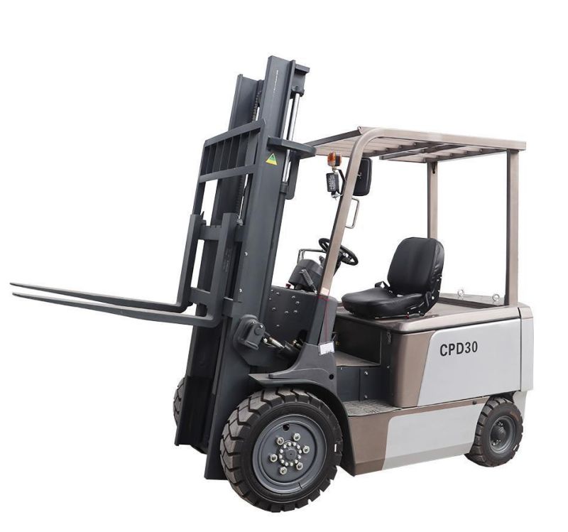 3ton 3000kg Material Handling Equipment Four Wheel Counterbalance Battery Operated Electric Forklift Container Loading