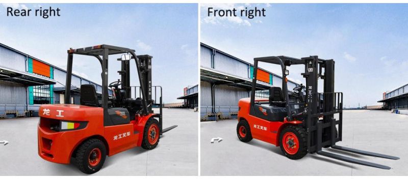 New 4 Ton Four Wheel Diesel Powered Counterbalanced Distribution Station Forklift