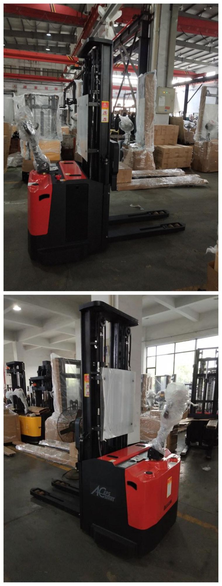 Warehouse Walkie Forklift 1t 1.5t 1.6-4m Double Lift Electric Pallet Stacker Price