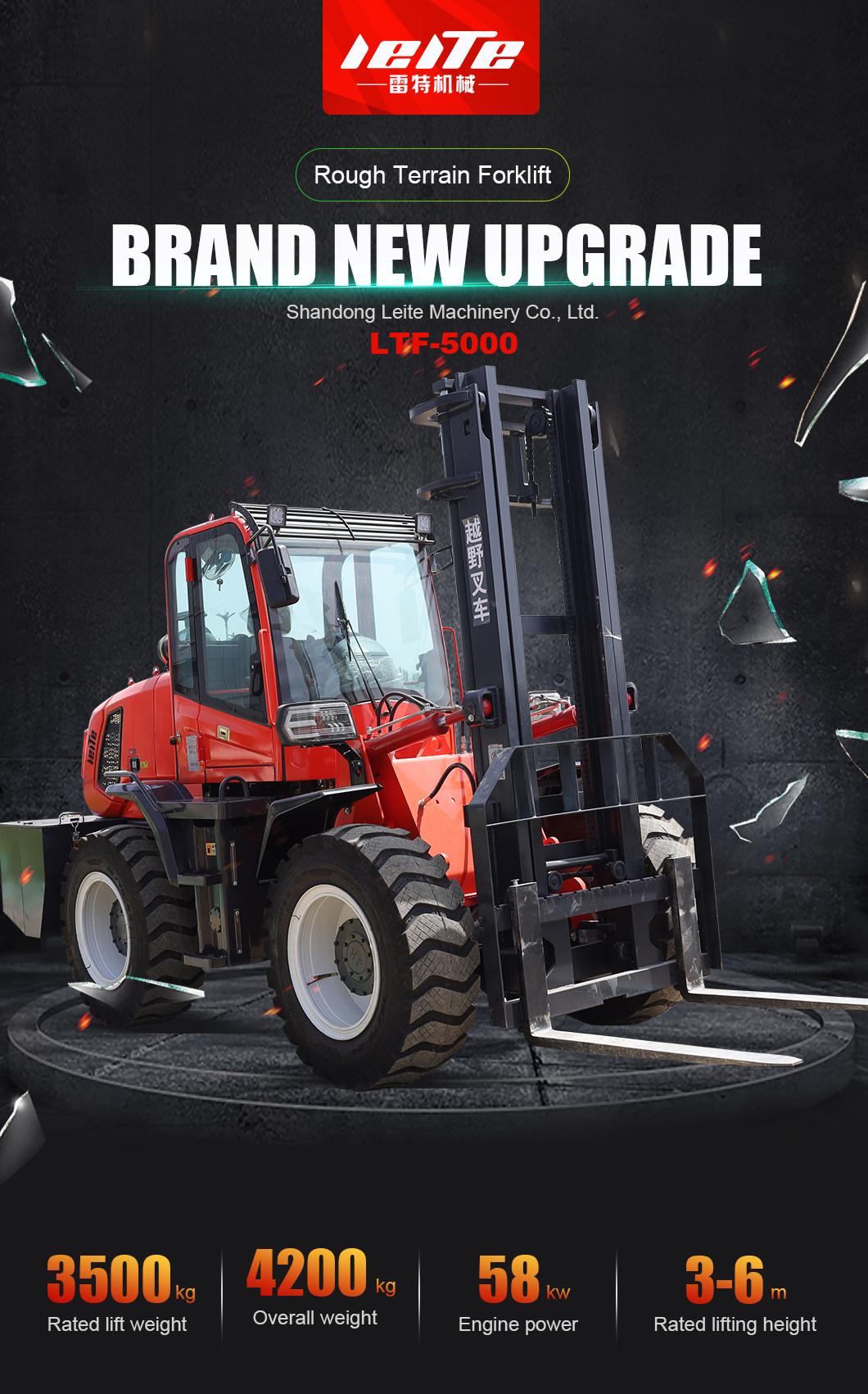 China 3 3.5 4 5ton 4WD Cross-Country All-Terrain off-Road Loader Forklift Price for Sale