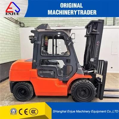 Second Hand Diesel Forklift Toyota 7f40 Good Performance Japanese Isuzu Engine Diesel Used Forklift on Sale