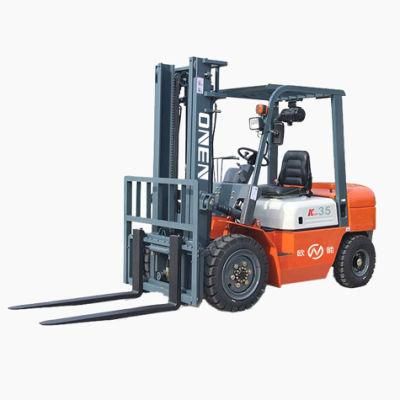 Jiangmen 12 Months Onen Iron and Plastic Film Pallet Jack Diesel Forklift