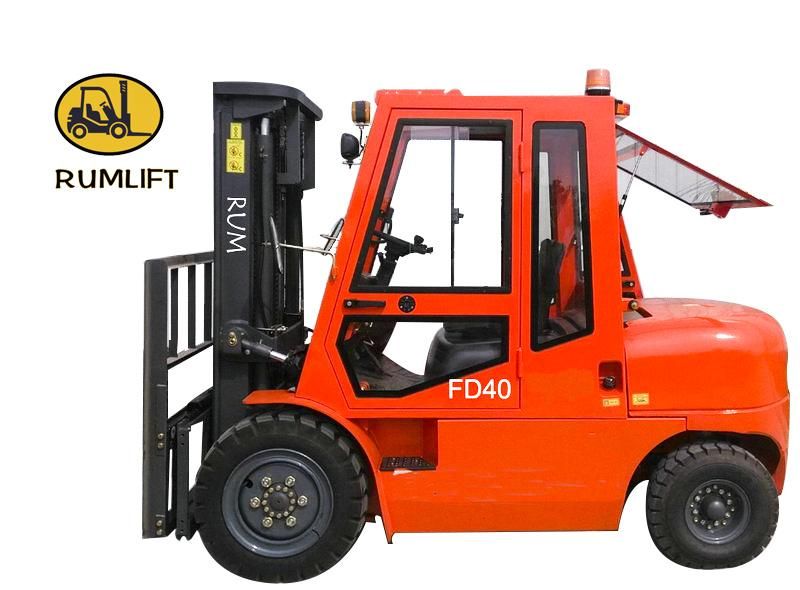 4 Ton Diesel Forklift with Double Mast Forklift Made in China