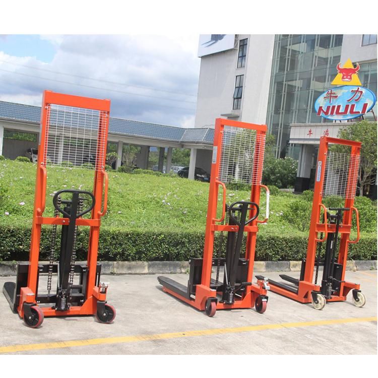 Niuli 1ton 1.6m Hand Pallet Truck Stacker Hydraulic Manual Forklift