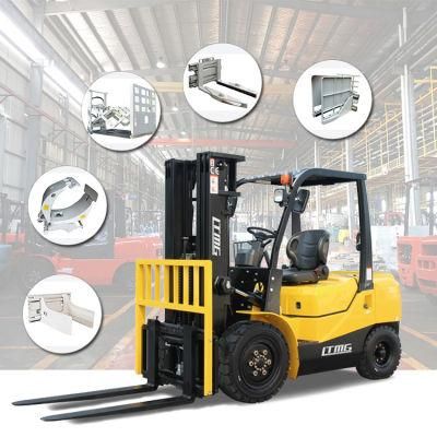 Hydraulic Attachment Forklift 2ton 2.5 Ton 3 Ton 3.5 Ton 4ton 5ton Diesel Forklift with Paper Roll Clamp/Rotator/Bale Clamp for Sale