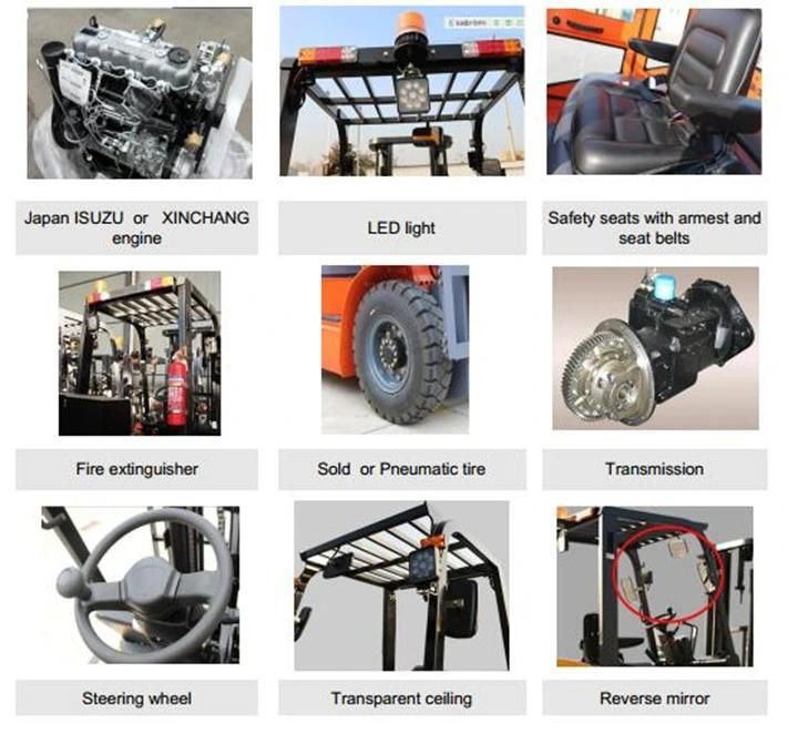 New 6 Ton Manual Cheap Price Diesel Forklift Truck with Isuzu Engine