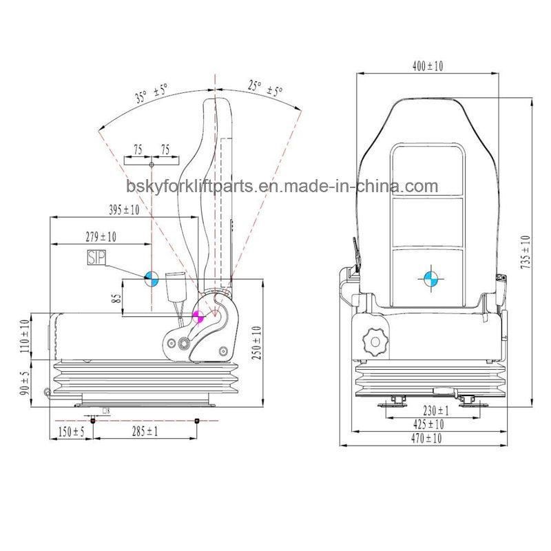 Forklift Seat Bfps022 with Suspension