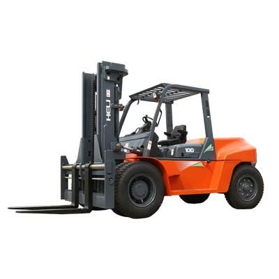Heli China Top Brand 10 Ton Heavy Duty Diesel Forklift Cpcd100 with Triple 4.8 Meters Mast and Side Shift
