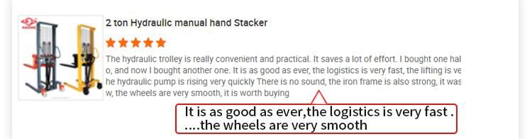Hand Hydraulic Fork Lift Type Manual Stacker