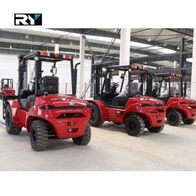 Rough Terrain Diesel Forklift Truck with 4 Wheel-Drive
