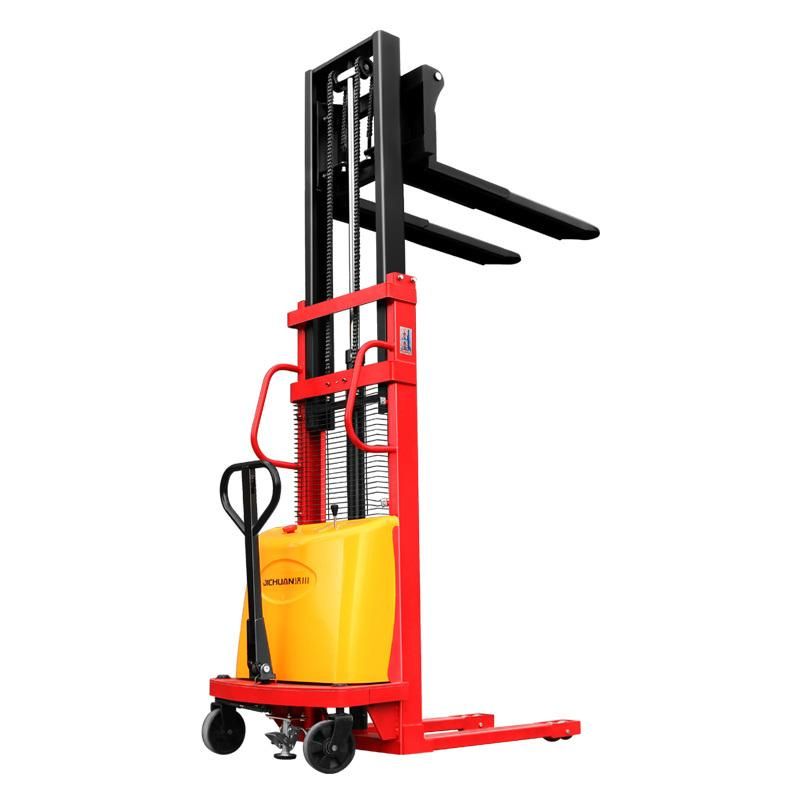 Hot Sale Semi Electric Pallet Truck Battery Powered Manual Lift Forklift
