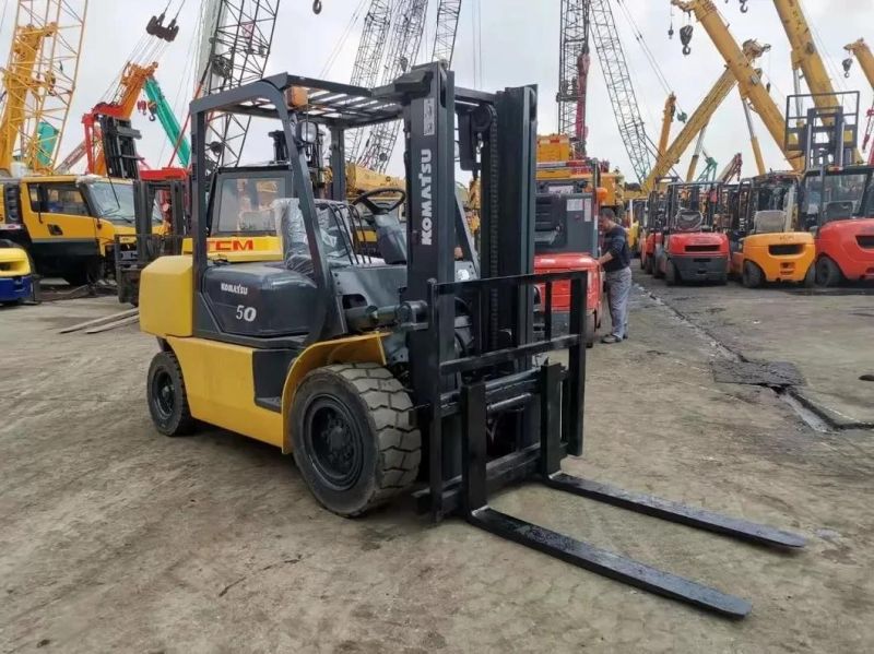 3m Gantry Logistics Equipment Japanese Original Product Komatsu Fd50 5ton Sideshift Second Hand Forklift 4t Komatsu Fd50-7 Fd40-8 Used Side Shift Forklift