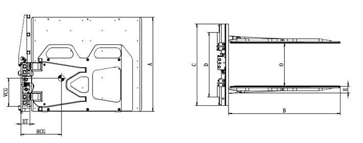 Forklift Parts Attachment White Goods Home Appliance Carton Clamps for Heli Jungheinrich Clark Sumitomo