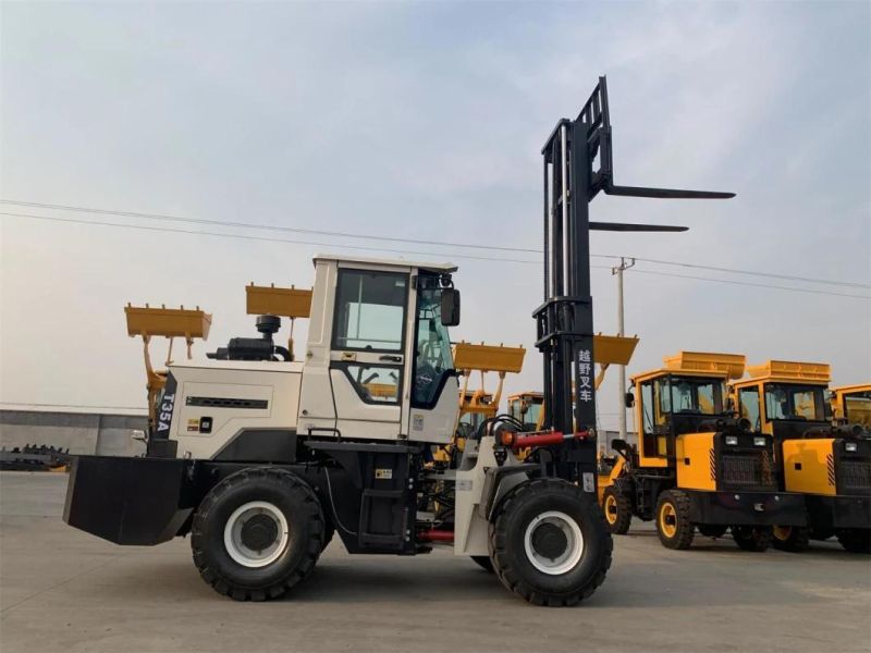 3/4ton Wheeled Forklift Four-Wheel Drive off-Road Forklift Lift Machinery Small Wheel Loader Forklift