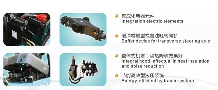 Four Wheels 1.5t 2t 3m 4.5m 5m 6m Battery Operation Electric Forklift