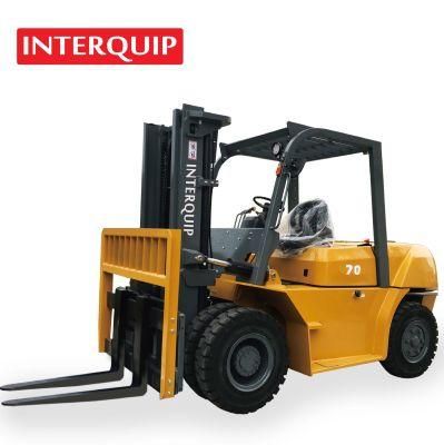 Interquip 7 Tons Diesel Forklift with Isuzu Engine for Heavy Duty Use