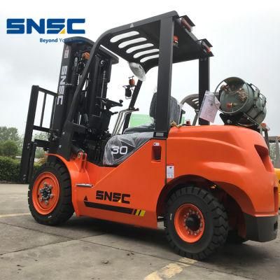 Snsc 3 Mast Forklift 3t Gas Forklift