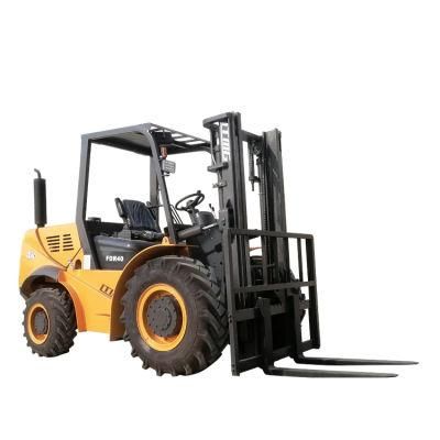 4X4 Forklift Multifunction Diesel off Road Forklift 4WD 3ton 3.5ton 4ton Rough Terrain Forklift with Optional Japanese Engine