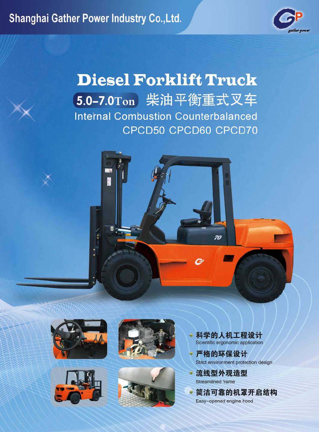 Gp Manufacturer 1-10t Ton Chinese Diesel Forklift Truck/Container Lifting Forklift