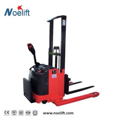 Charger Inclusive 2000kg Wide Legs Electric Straddle Stacker Forklift with Adjustable Forks
