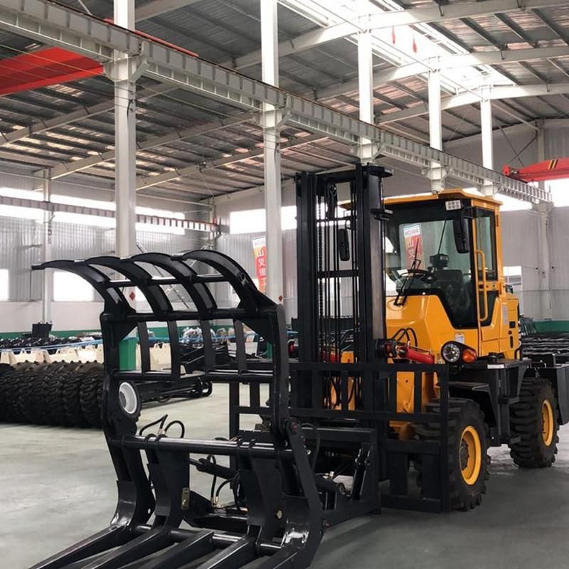 4WD 3.5 Ton Diesel Rough Terrain Forklift with Soft Clamp
