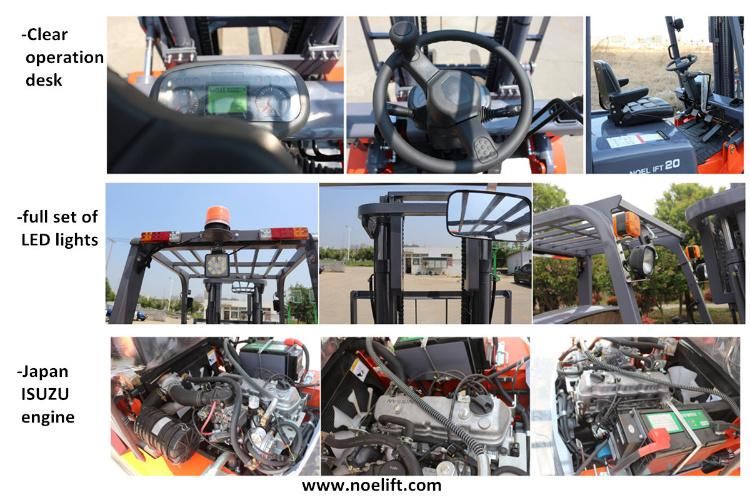 Material Handling Triple Container Mast 3tons LPG Gas Forklift for Sale