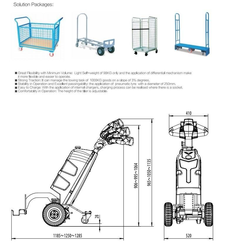 1.0t Mini Electric Tow Tractor with Competitive Price
