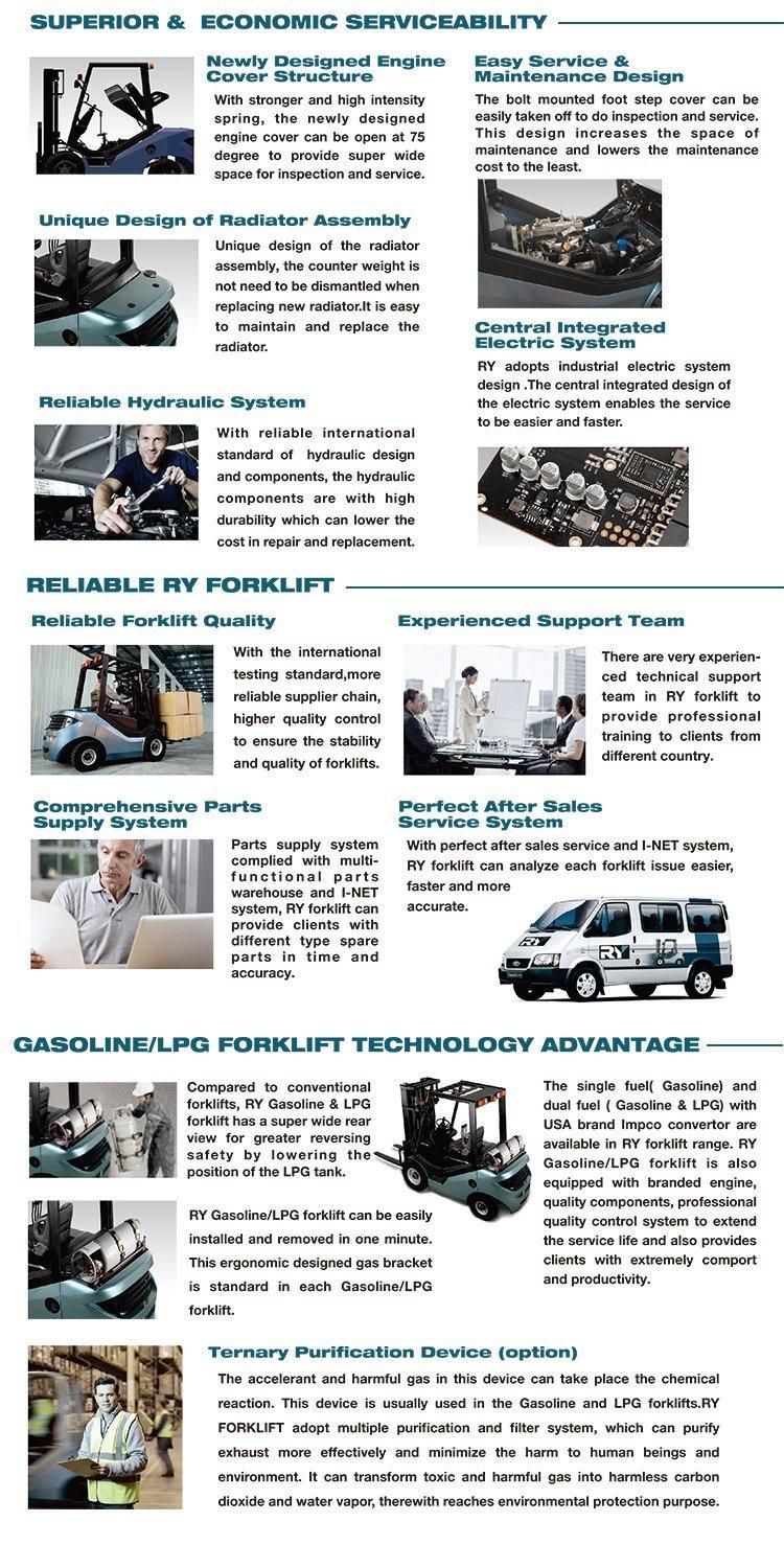 2.0t LPG & Gas Duel Fuel Forklift Truck with Nissan Engine