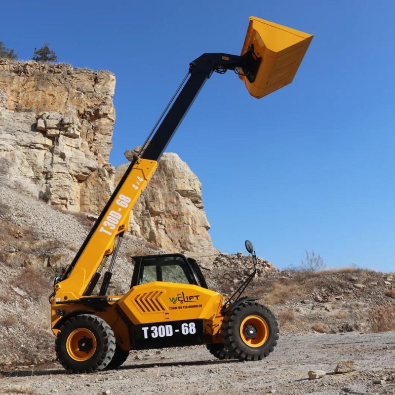 China Welift 3.5ton 7m Telehandler for Sale Telescopic Handler Forklift with Loader Bucket