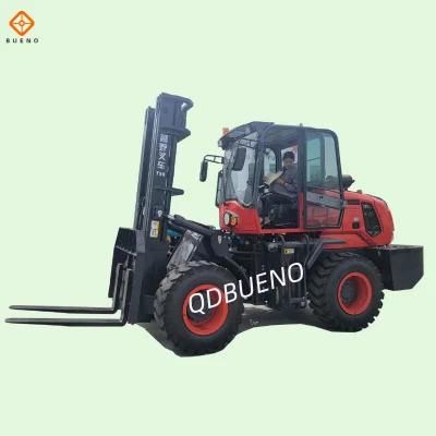 5ton/5000kg All Four Wheel Drive Rough Terrain Diesel Hydraulic Forklift Construction Machinery China Factory Price