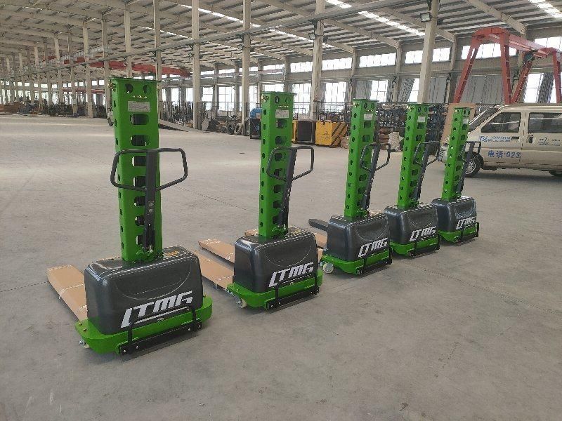 New Designed 500kg Portable Auto Lift Electric Self Loading Pallet Stacker