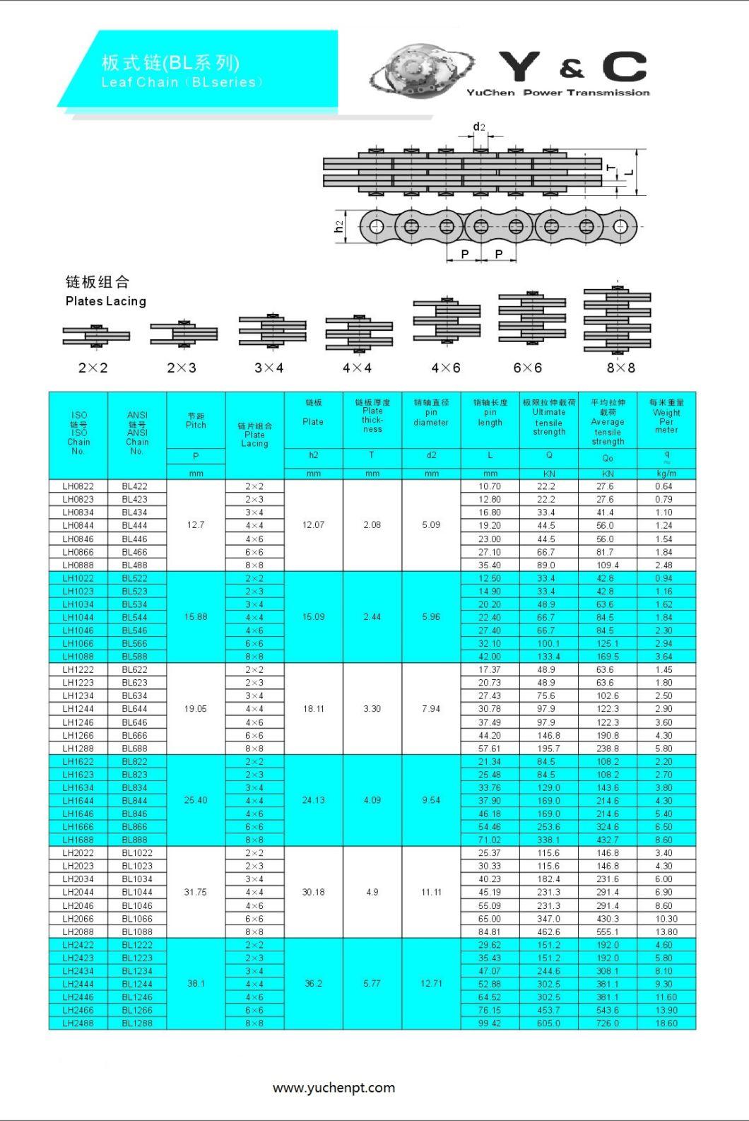 Al Series Competitive Price Carbon Roller Al444 Leaf Chain of Forklift