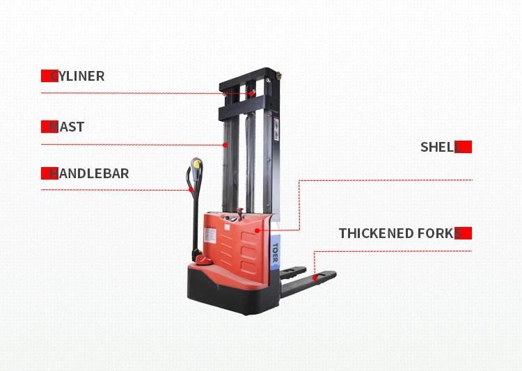 Stand on 1-2 Ton Tder Walkie Forklift for Warehouse OEM