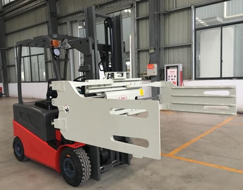 2000kg 4 Wheel Electric Motor Side Shifting Bale Clamp Forklift