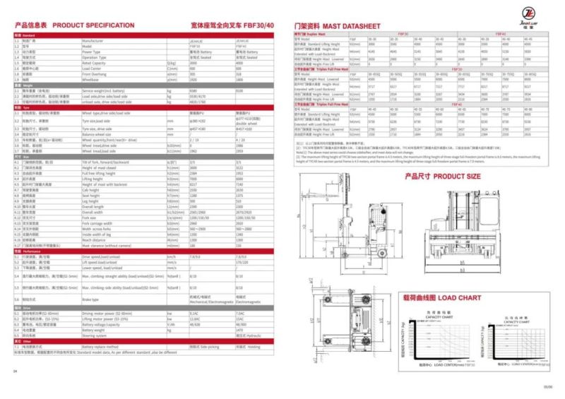 4000kg Full Way Electric Forklift Truck