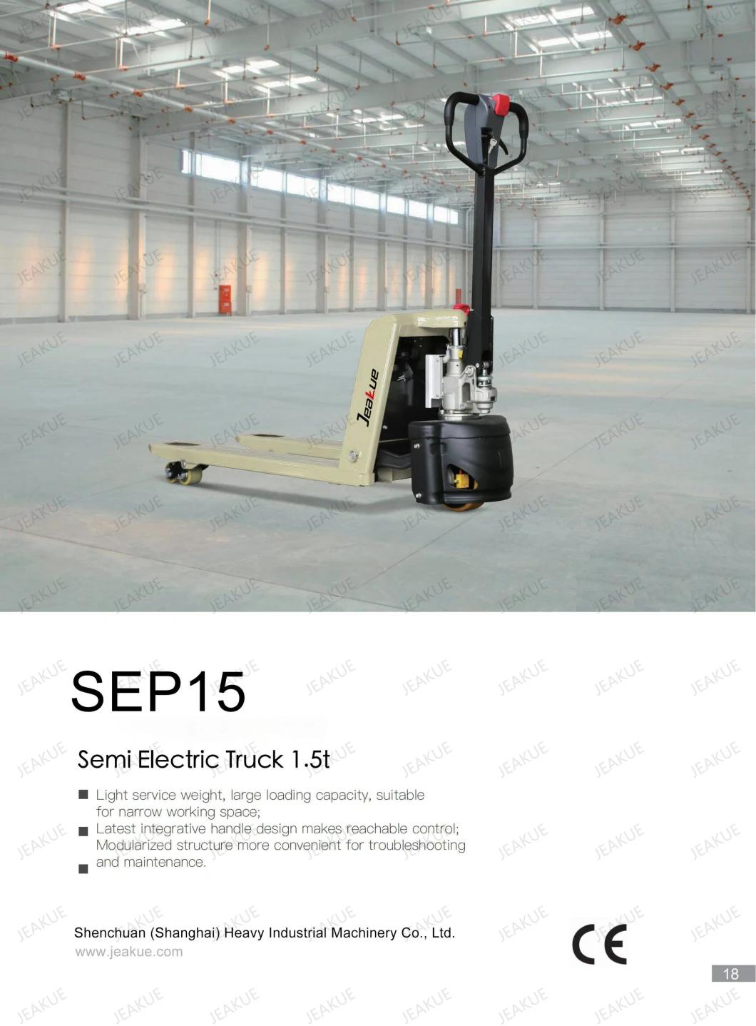 Semi Electric Electric Pallet Truck 1500kg 1500kg 1.5ton Semi Electric Pallet Truck of Good Price