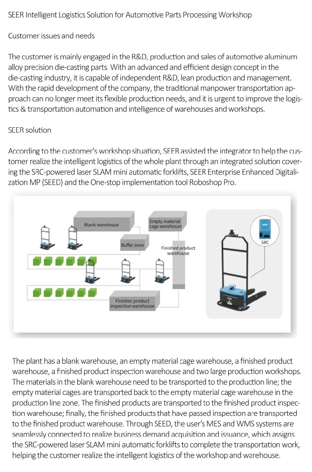 Seer New Factory Automatic Navigation, Walking Driving 1t - 5t Electric Battery Forklift
