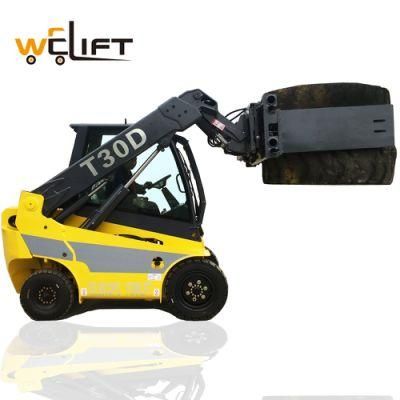 China 3 Ton 4m Telescopic Forklift Work in Container 2WD Telehandler