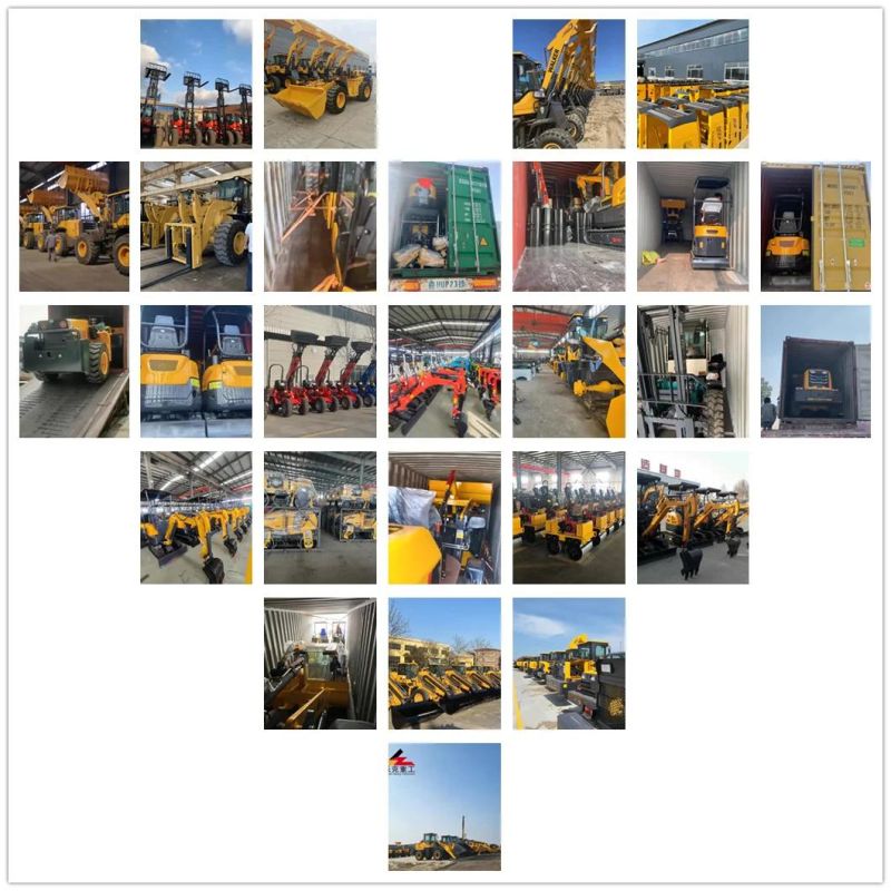 China Factory Wholesale 1.5/2/3/3.5/4/5 Ton Small Wheel Loader 4WD off-Road Forklift Fork Fork Construction Site/Farm/Garden CE Certification