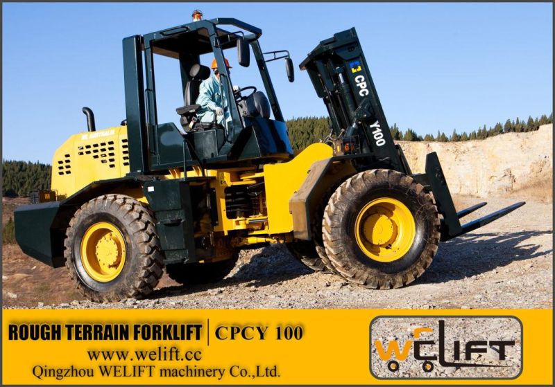 Welift10t Ce Certified 4WD Rough Terrain Forklift