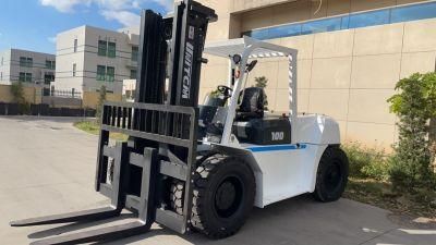 Hifoune/Unitcm Brand Price 10 Ton Diesel Forklift with 3-Stage Triplex Mast for Sale