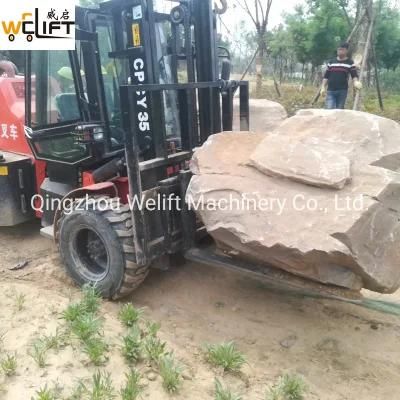 3.5ton Rough Terrain Forklift Working.