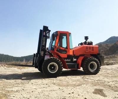 off Road Forklift 4X4 Drive Rough Terrain Forklift 4 Wheel Steering